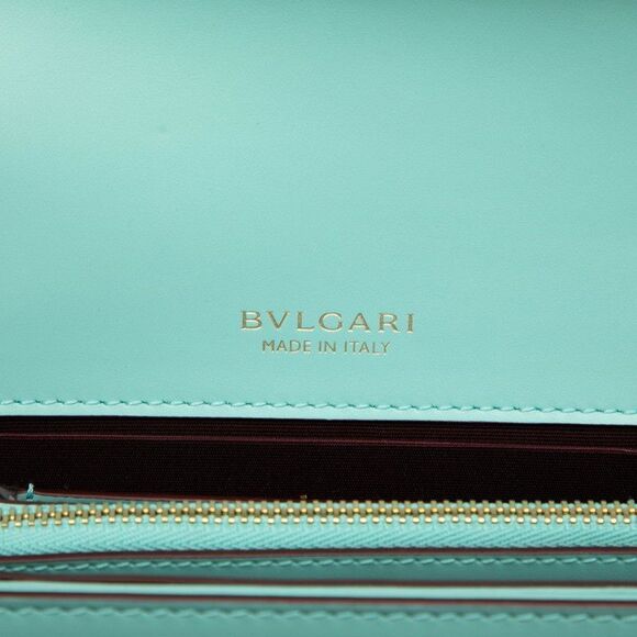 Bvlgari Serpenti Forever Crossbody Chain Shoulder Bag Light Blue Leather - Picture 5 of 6